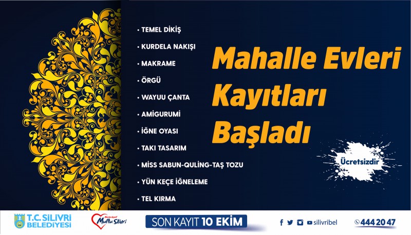 MAHALLE EVİ KURS KAYITLARI BAŞLADI