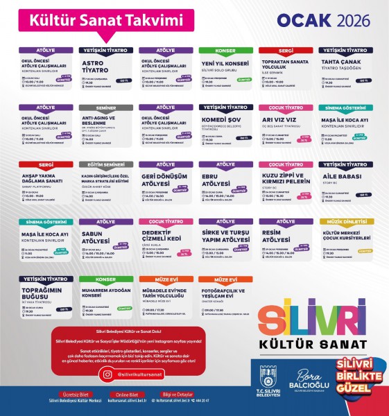 Silivri Belediyesi Ocak ayı etkinlik takvimi açıklandı!