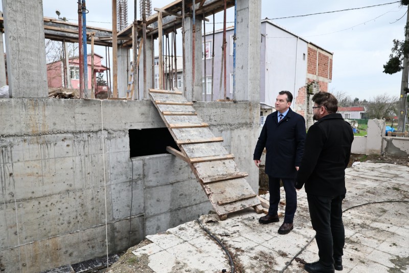 Başkan Balcıoğlu, Gazitepe Camii’nin yapımını inceledi