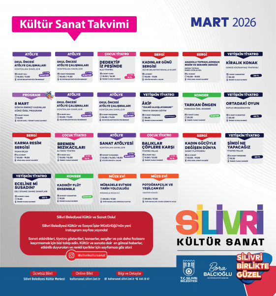 Silivri Belediyesi Mart ayı etkinlik takvimi açıklandı!
