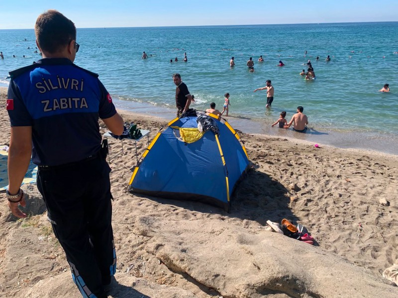 Silivri Sahillerinde Çadır ve Mangal Denetimleri Devam Ediyor