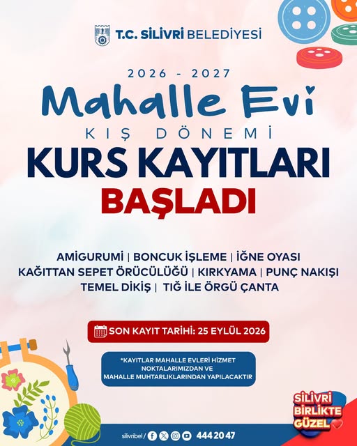 Mahalle Evlerinde 2026-2027 Kış Dönemi Kurs Kayıtları Başladı